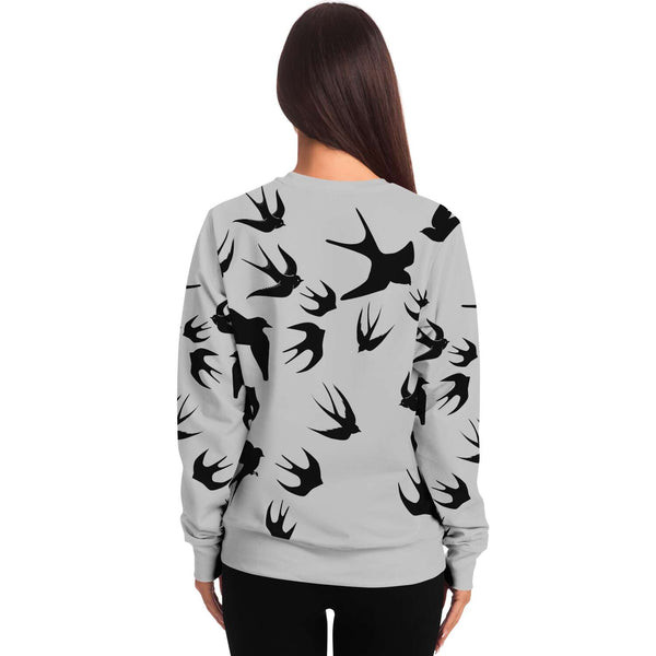 65 MCMLXV Unisex Black Swallows Print Sweatshirt - 65mcmlxv