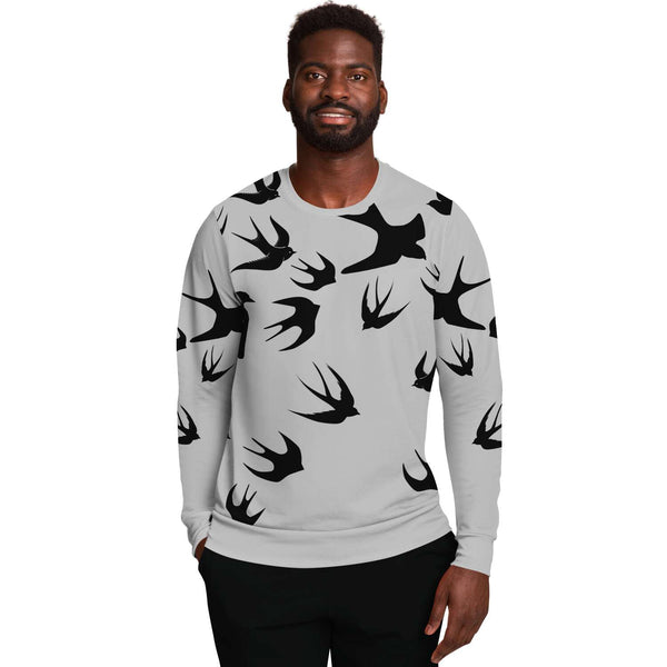 65 MCMLXV Unisex Black Swallows Print Sweatshirt - 65mcmlxv