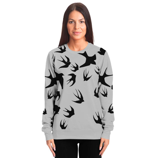 65 MCMLXV Unisex Black Swallows Print Sweatshirt - 65mcmlxv