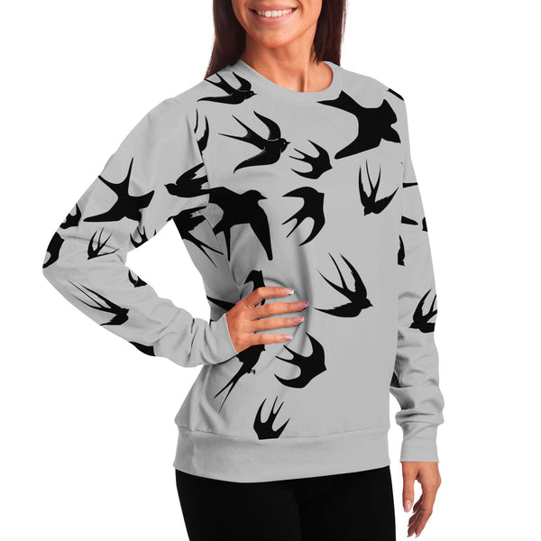 65 MCMLXV Unisex Black Swallows Print Sweatshirt - 65mcmlxv