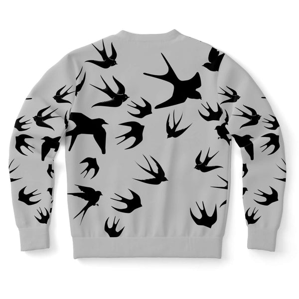 65 MCMLXV Unisex Black Swallows Print Sweatshirt - 65mcmlxv