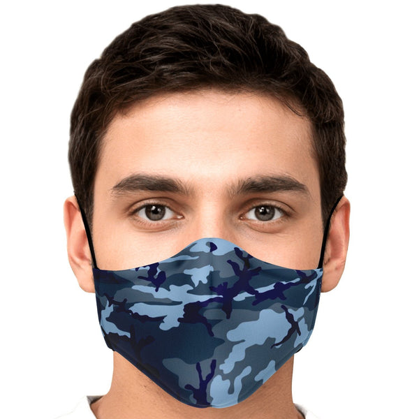 65 MCMLXV Unisex Blue Camouflage Print Face Mask - 65mcmlxv