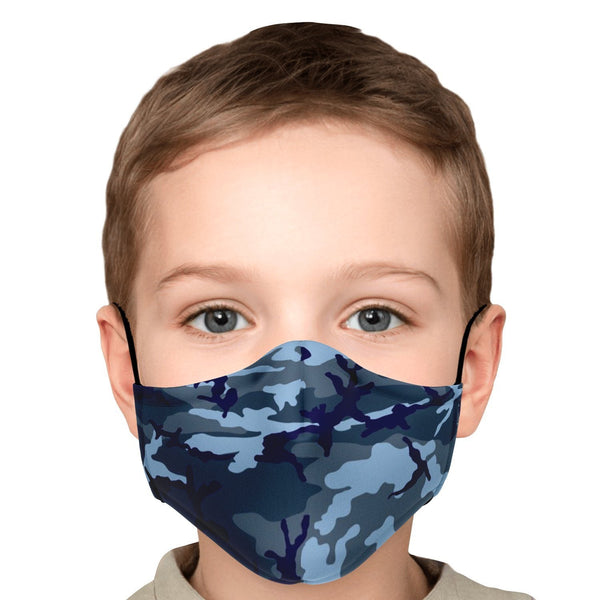 65 MCMLXV Unisex Blue Camouflage Print Face Mask - 65mcmlxv