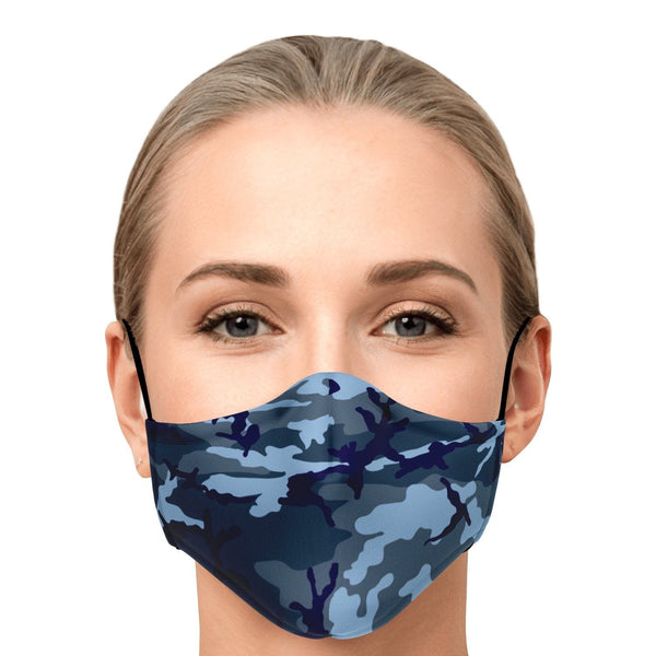65 MCMLXV Unisex Blue Camouflage Print Face Mask - 65mcmlxv