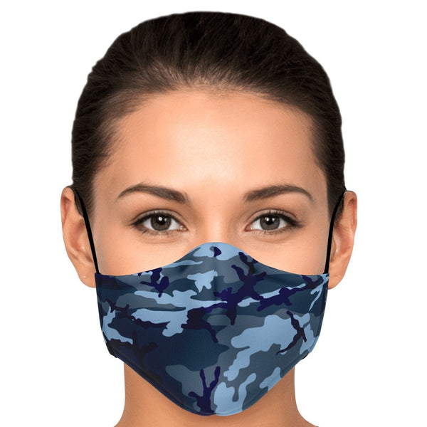 65 MCMLXV Unisex Blue Camouflage Print Face Mask - 65mcmlxv