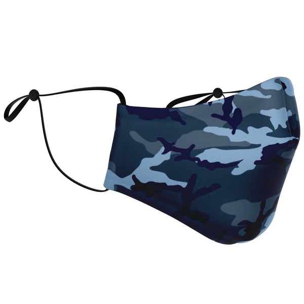65 MCMLXV Unisex Blue Camouflage Print Face Mask - 65mcmlxv