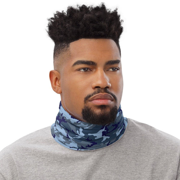 65 MCMLXV Unisex Blue Camouflage Print Neck Gaiter - 65mcmlxv