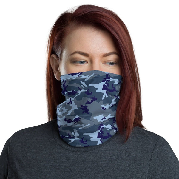 65 MCMLXV Unisex Blue Camouflage Print Neck Gaiter - 65mcmlxv