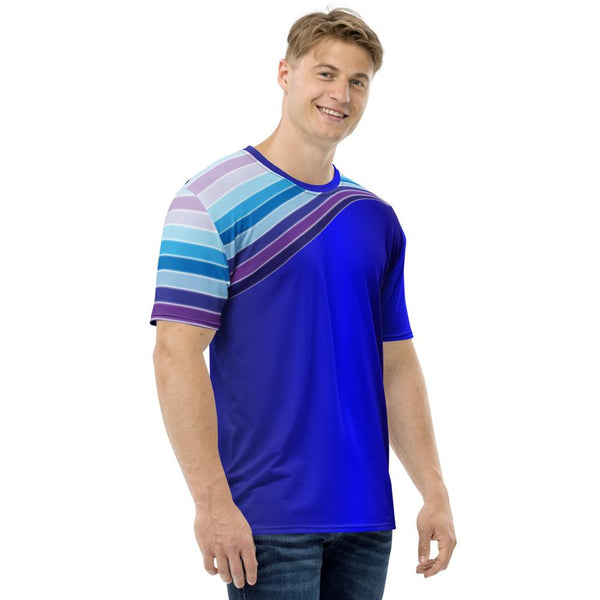 65 MCMLXV Unisex Blue Streaks of Light 70s Disco T-Shirt - 65mcmlxv