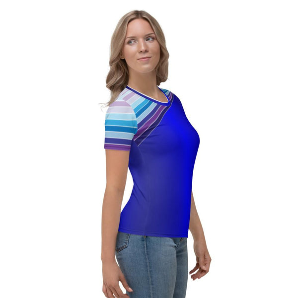 65 MCMLXV Unisex Blue Streaks of Light 70s Disco T-Shirt - 65mcmlxv
