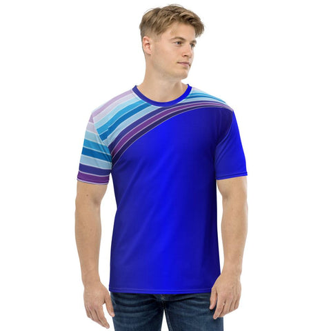 65 MCMLXV Unisex Blue Streaks of Light 70s Disco T-Shirt - 65mcmlxv