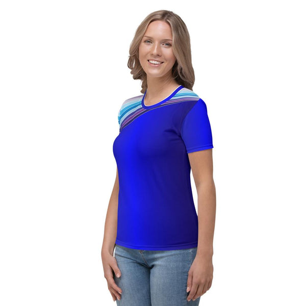 65 MCMLXV Unisex Blue Streaks of Light 70s Disco T-Shirt - 65mcmlxv