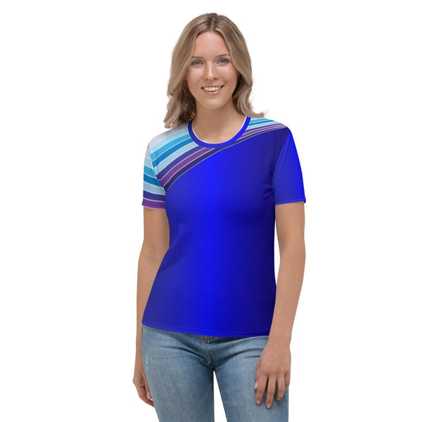 65 MCMLXV Unisex Blue Streaks of Light 70s Disco T-Shirt - 65mcmlxv