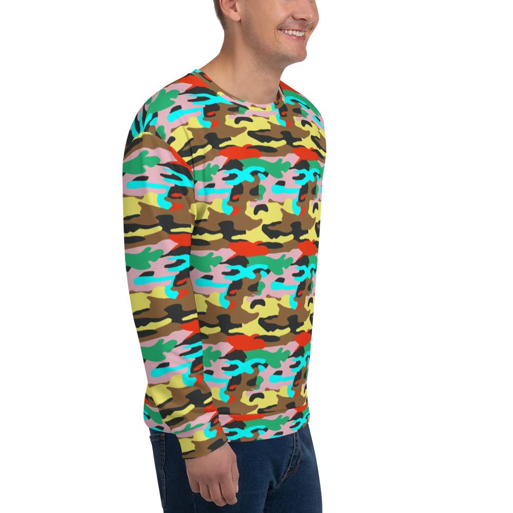 65 MCMLXV Unisex Bright Camo Print Fleece Sweatshirt - 65mcmlxv
