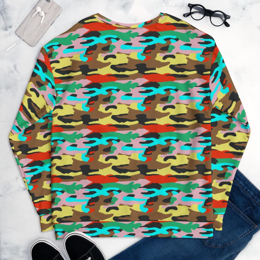 65 MCMLXV Unisex Bright Camo Print Fleece Sweatshirt - 65mcmlxv