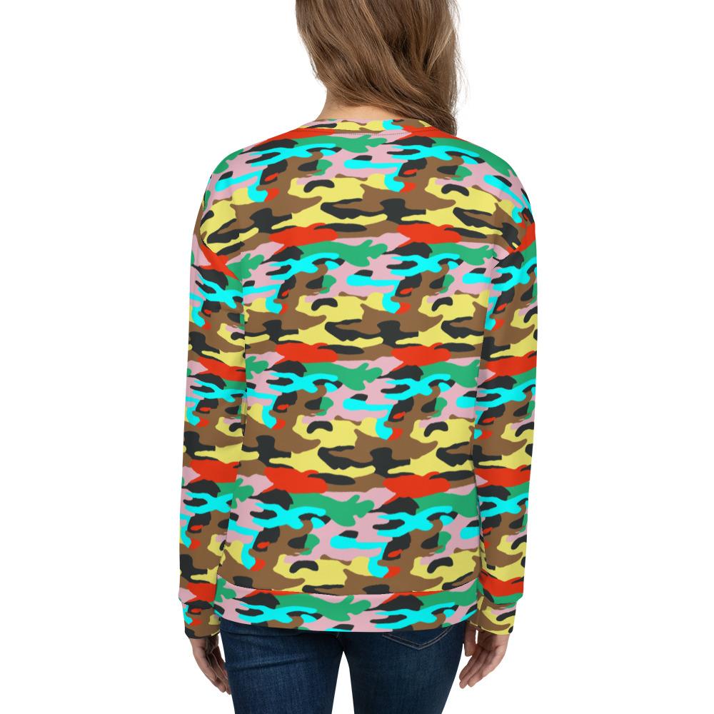 65 MCMLXV Unisex Bright Camo Print Fleece Sweatshirt - 65mcmlxv