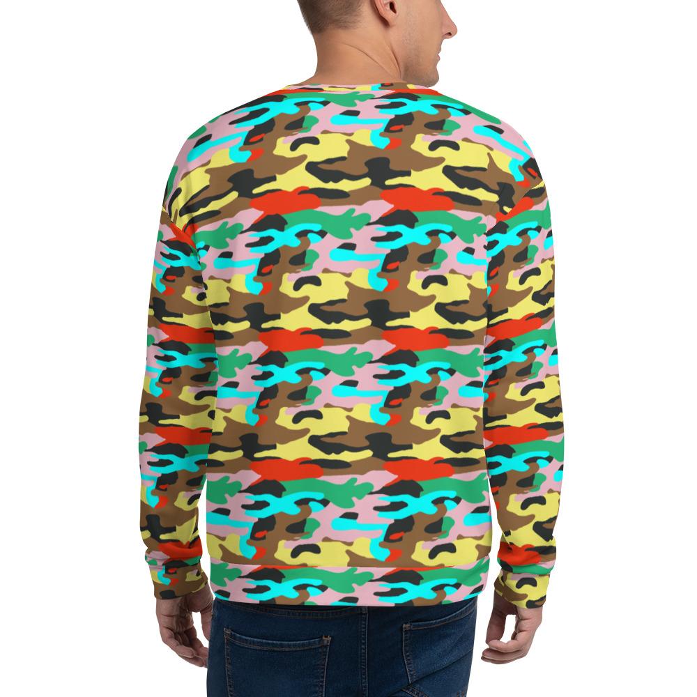 65 MCMLXV Unisex Bright Camo Print Fleece Sweatshirt - 65mcmlxv