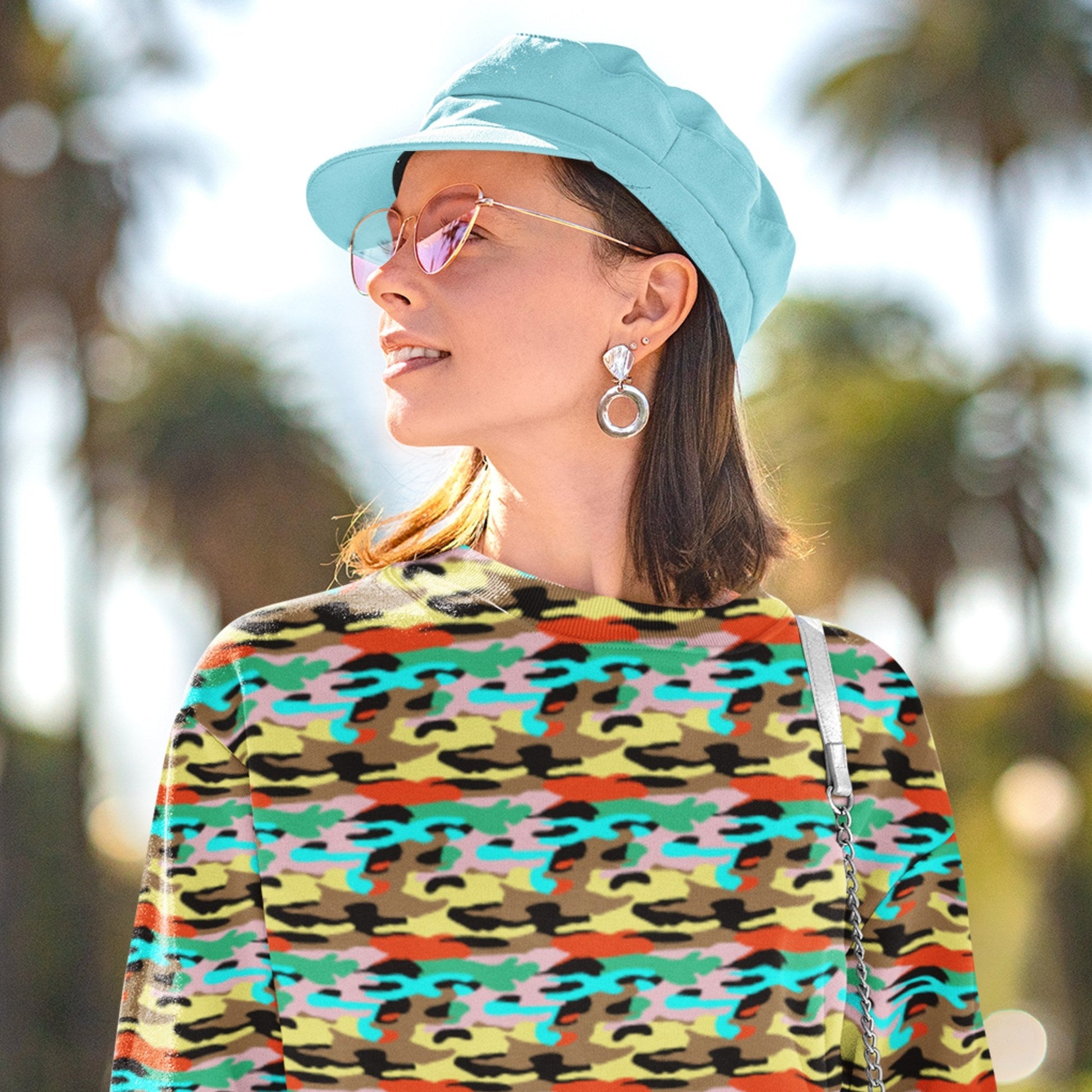 65 MCMLXV Unisex Bright Camo Print Fleece Sweatshirt - 65mcmlxv