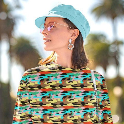 65 MCMLXV Unisex Bright Camo Print Fleece Sweatshirt - 65mcmlxv