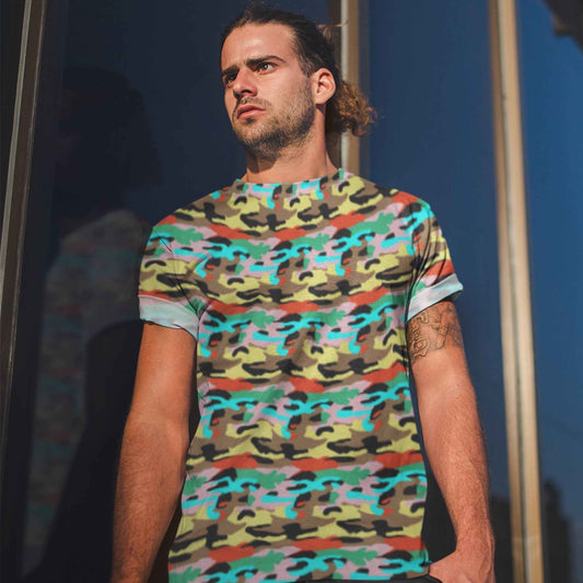 65 MCMLXV Unisex Bright Camouflage Print T-Shirt