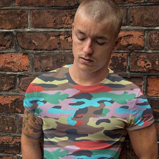 65 MCMLXV Unisex Bright Camouflage Print T-Shirt