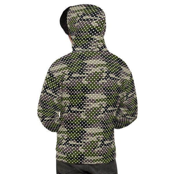 65 MCMLXV Unisex Camouflage & Polka Dot Print Fleece Pull - over Hoodie - 65mcmlxv