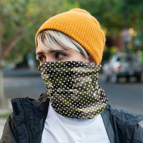 65 MCMLXV Unisex Camouflage Polka Dot Print Neck Gaiter - 65mcmlxv