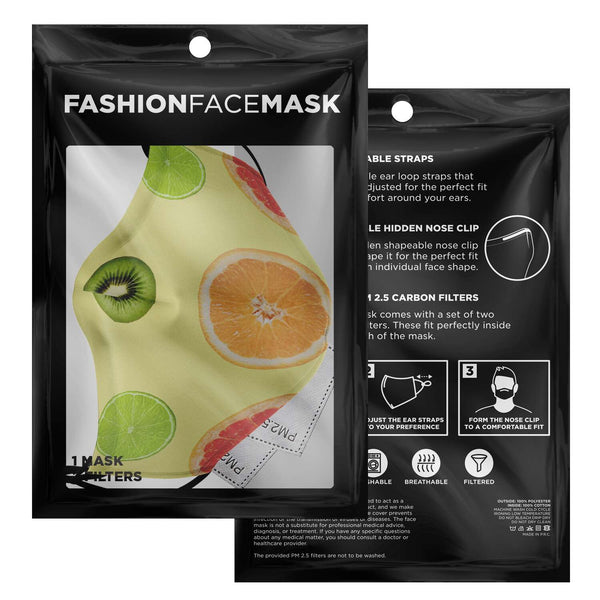 65 MCMLXV Unisex Citrus Fruit Toss Print Face Mask - 65mcmlxv