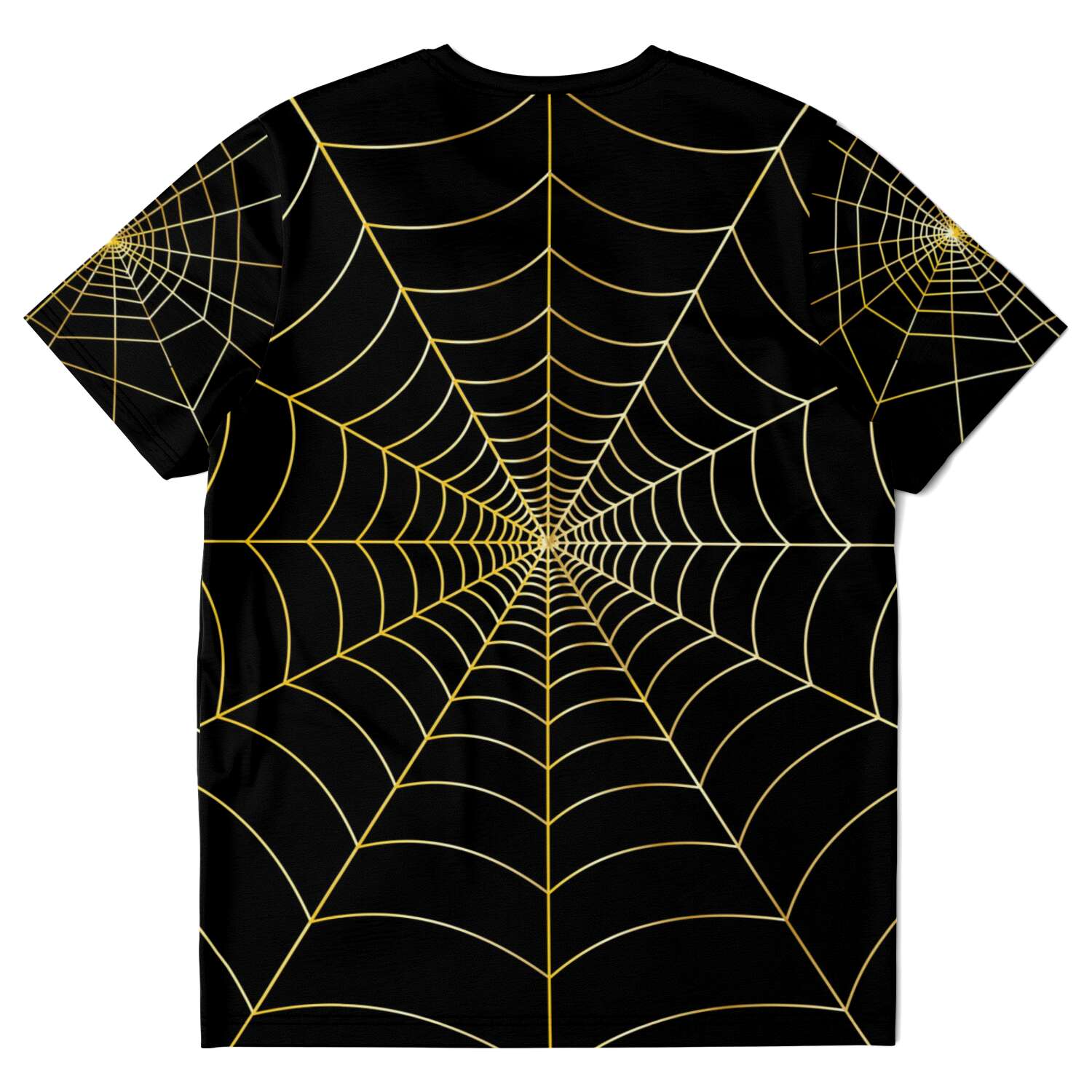 65 MCMLXV Unisex Cosplay Black Golden Spider Web T-Shirt - 65mcmlxv