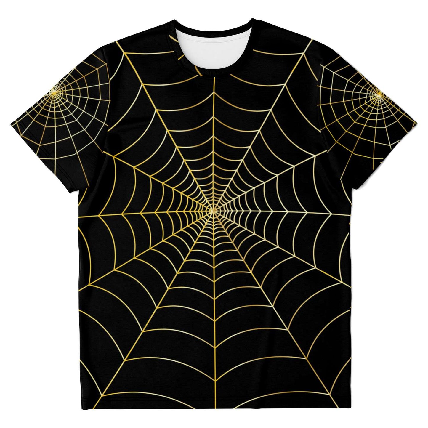 65 MCMLXV Unisex Cosplay Black Golden Spider Web T-Shirt - 65mcmlxv