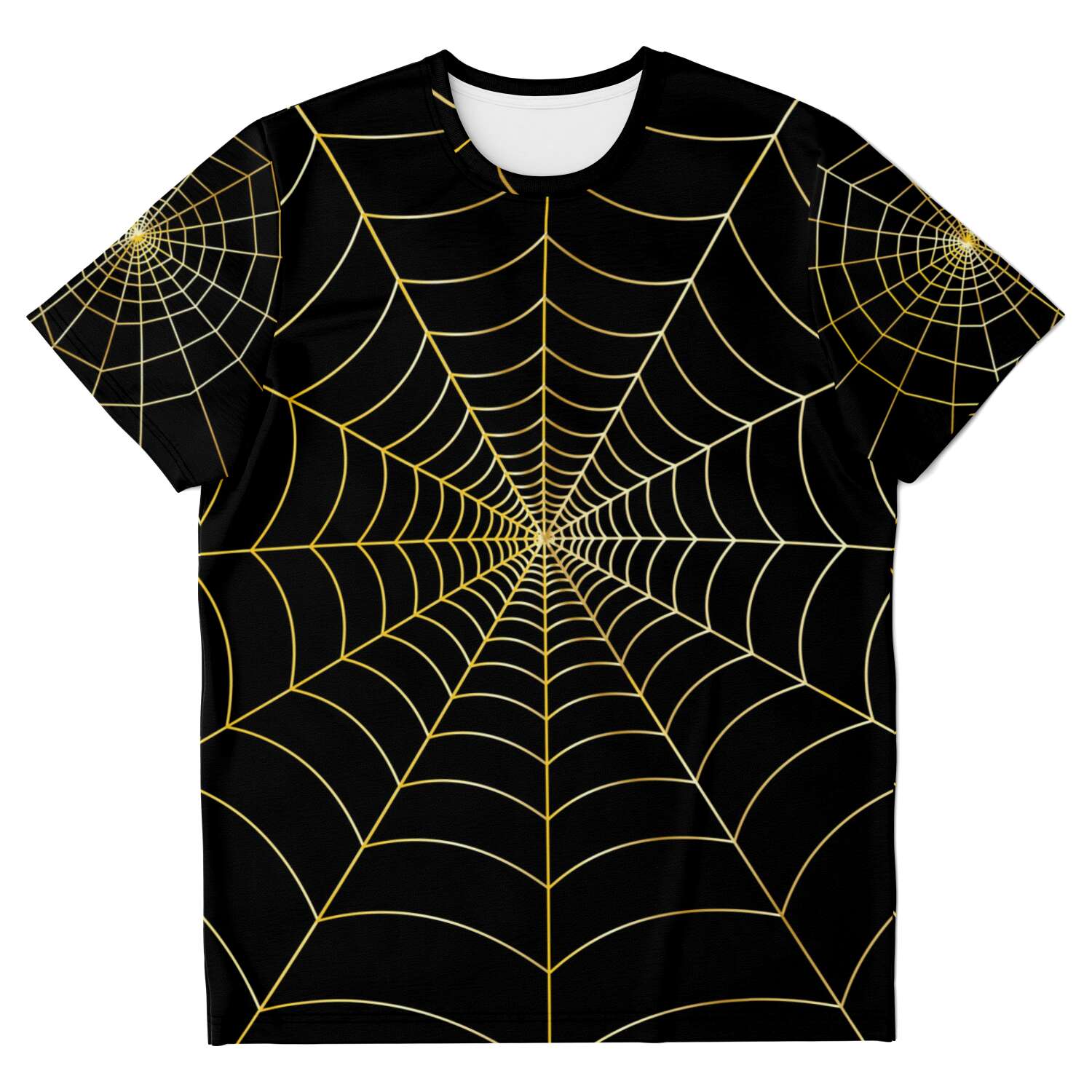 65 MCMLXV Unisex Cosplay Black Golden Spider Web T-Shirt - 65mcmlxv