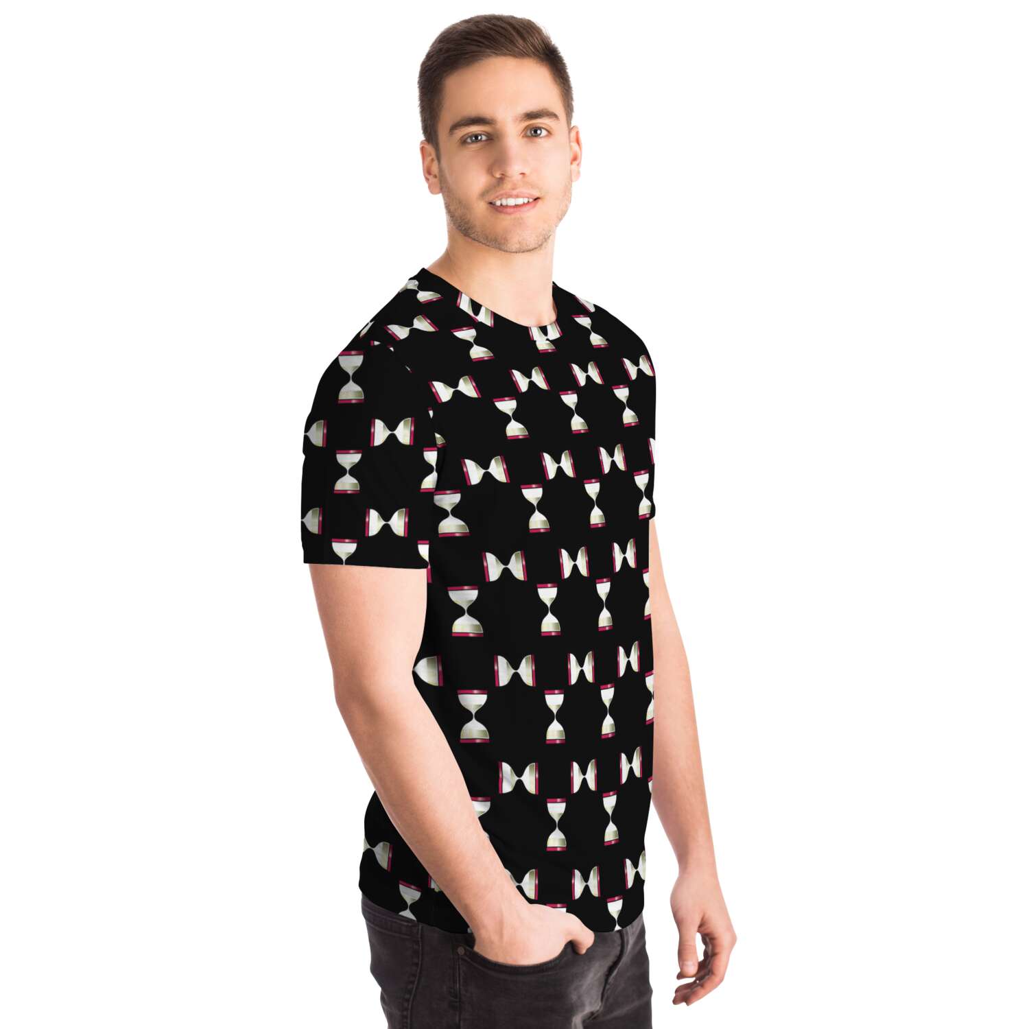 65 MCMLXV Unisex Cosplay Black Hourglass Print T-Shirt - 65mcmlxv