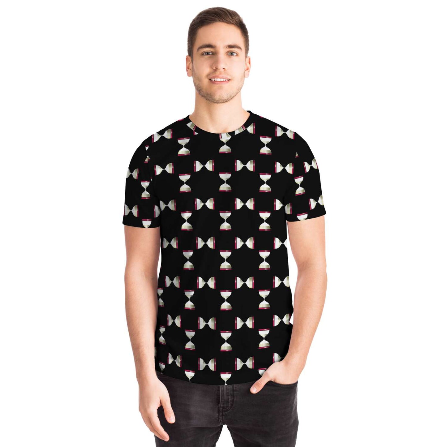 65 MCMLXV Unisex Cosplay Black Hourglass Print T-Shirt - 65mcmlxv