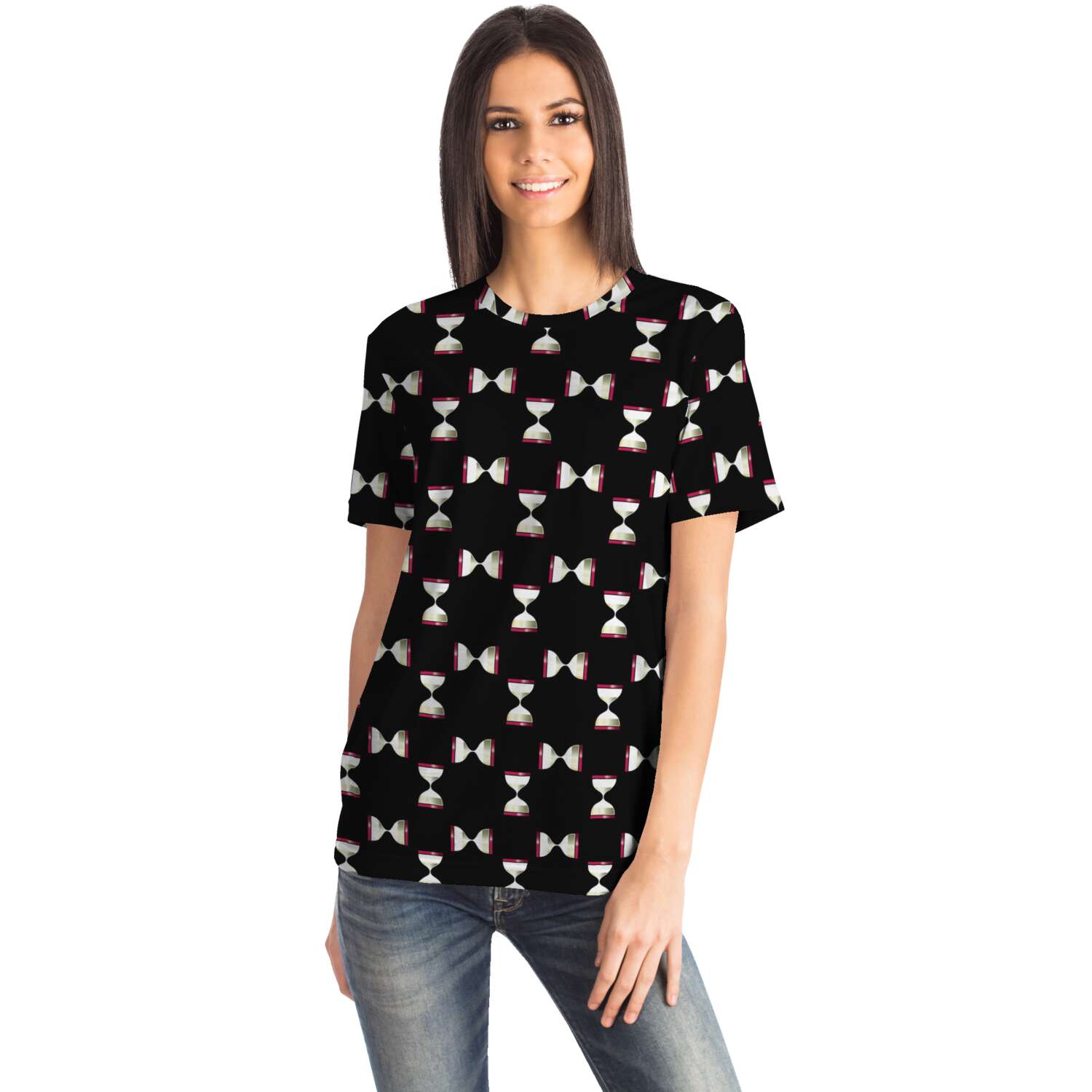 65 MCMLXV Unisex Cosplay Black Hourglass Print T-Shirt - 65mcmlxv
