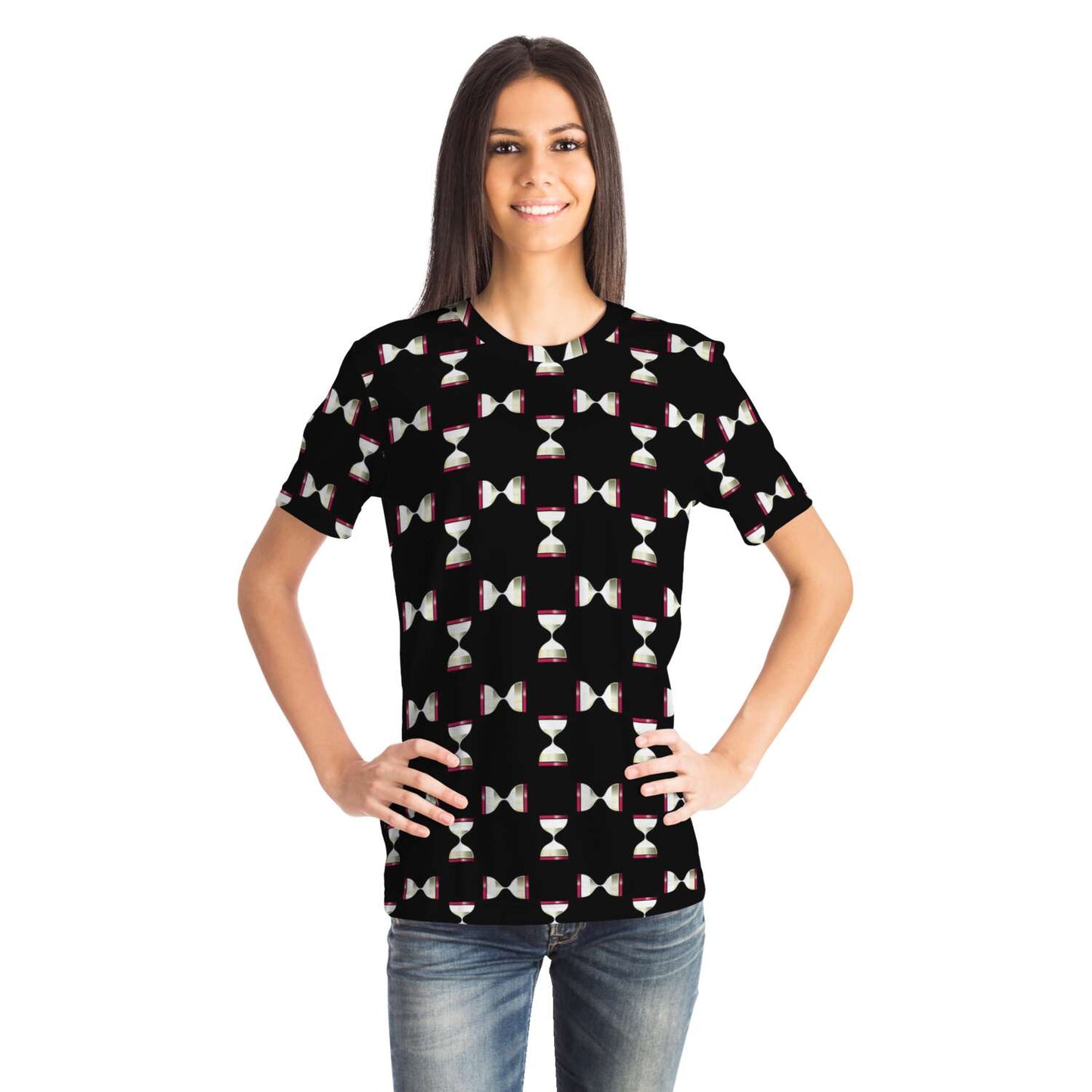 65 MCMLXV Unisex Cosplay Black Hourglass Print T-Shirt - 65mcmlxv