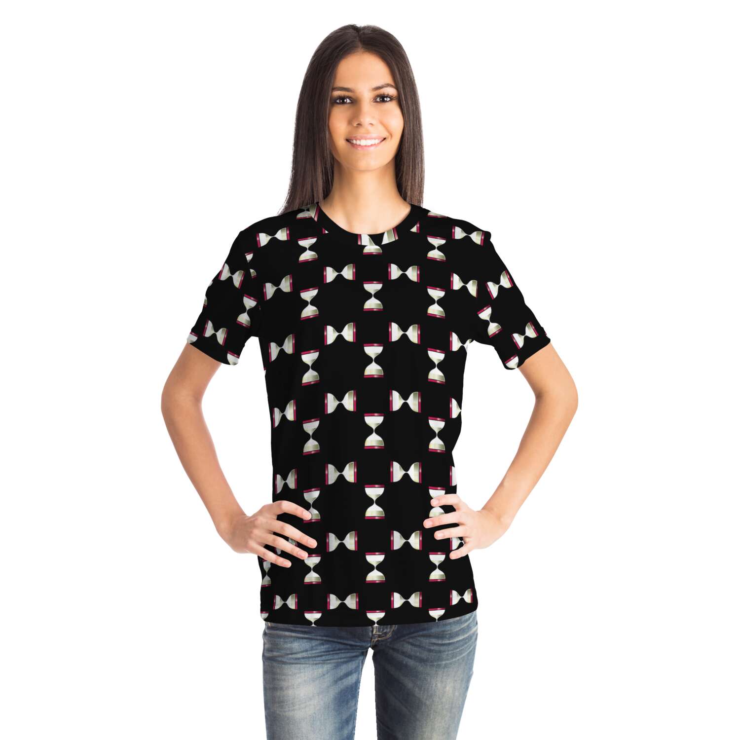 65 MCMLXV Unisex Cosplay Black Hourglass Print T-Shirt - 65mcmlxv
