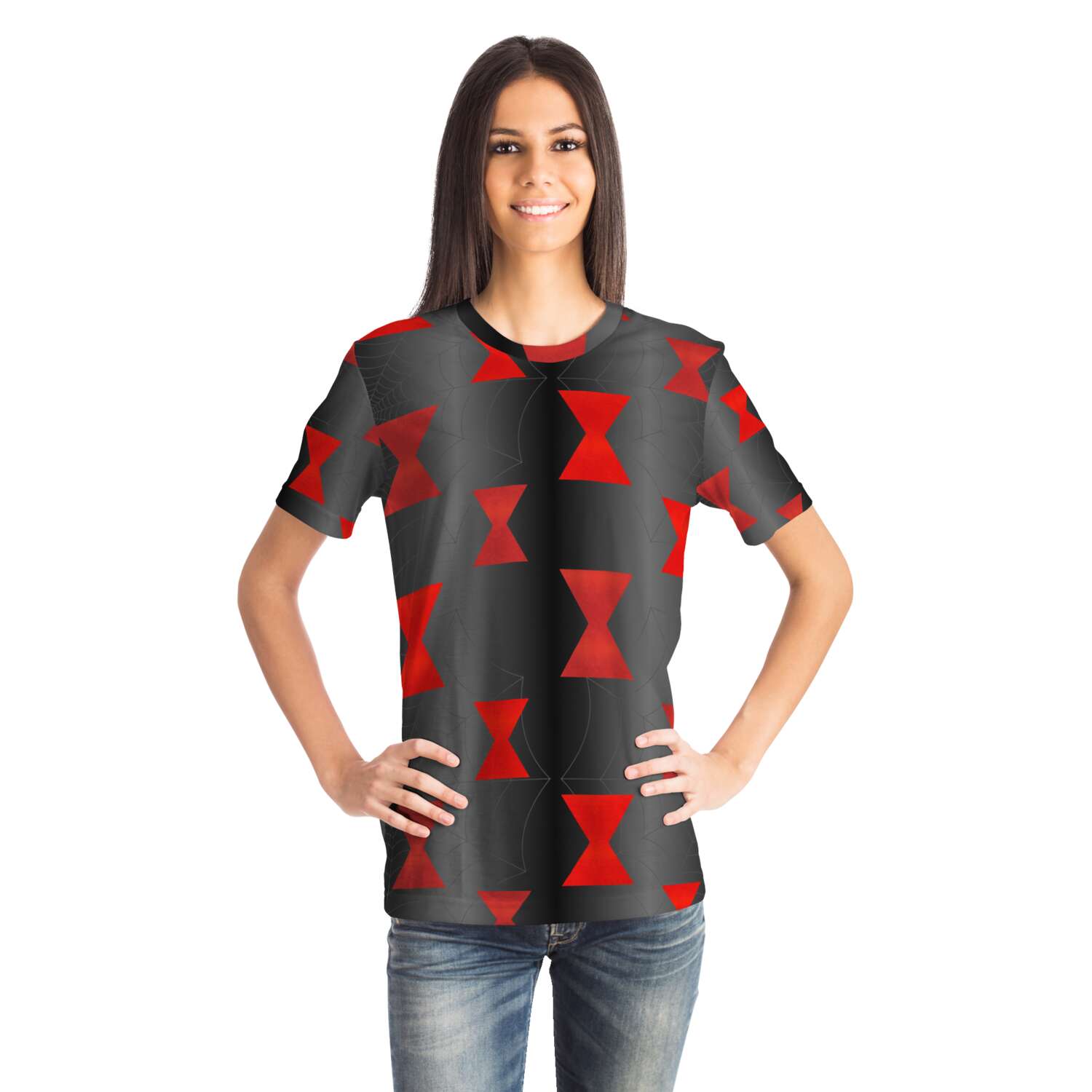 65 MCMLXV Unisex Cosplay Black Widow Spider Symbol Web Print T-Shirt - 65mcmlxv