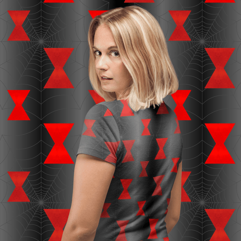 65 MCMLXV Unisex Cosplay Black Widow Spider Symbol Web Print T-Shirt - 65mcmlxv