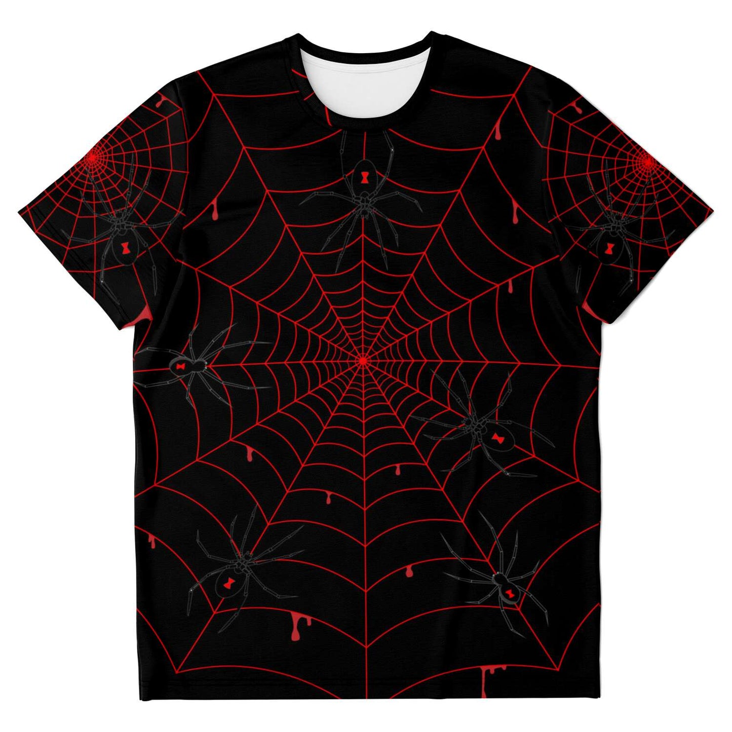 65 MCMLXV Unisex Cosplay Black Widows Red Blood Web Print T-Shirt - 65mcmlxv