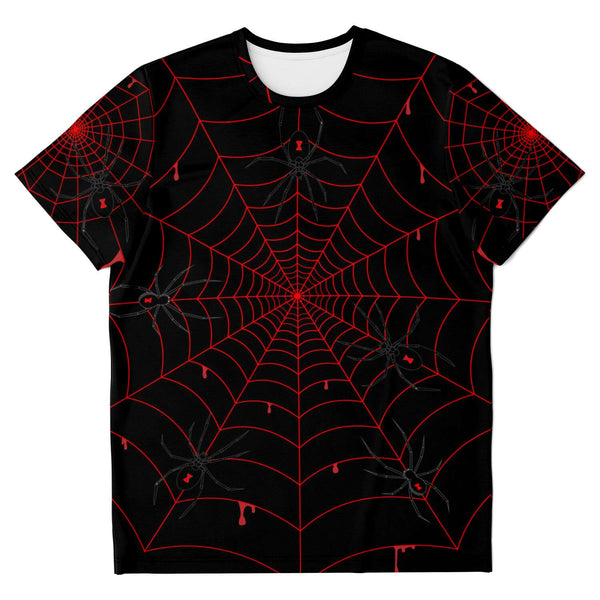 65 MCMLXV Unisex Cosplay Black Widows Red Blood Web Print T-Shirt - 65mcmlxv