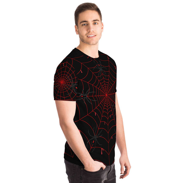 65 MCMLXV Unisex Cosplay Black Widows Red Blood Web Print T-Shirt - 65mcmlxv