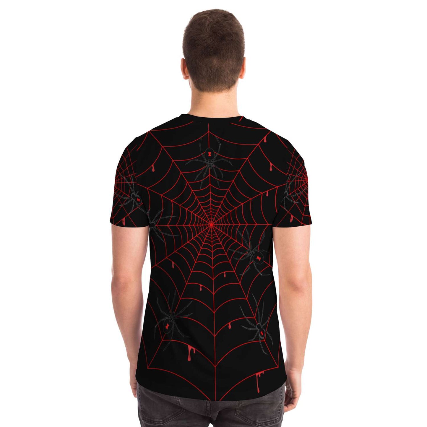 65 MCMLXV Unisex Cosplay Black Widows Red Blood Web Print T-Shirt - 65mcmlxv