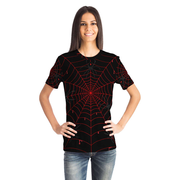 65 MCMLXV Unisex Cosplay Black Widows Red Blood Web Print T-Shirt - 65mcmlxv