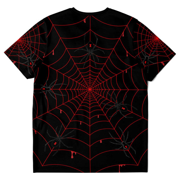 65 MCMLXV Unisex Cosplay Black Widows Red Blood Web Print T-Shirt - 65mcmlxv