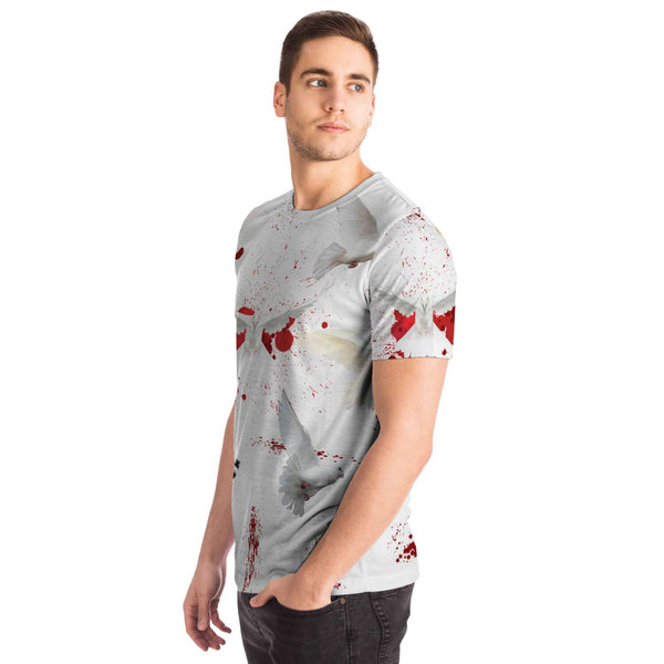 65 MCMLXV Unisex Cosplay Bloody White Doves of Peace Print T-Shirt - 65mcmlxv
