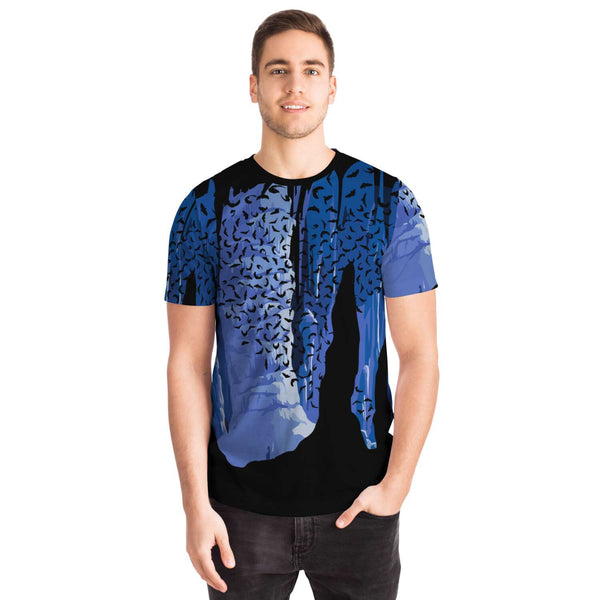 65 MCMLXV Unisex Cosplay Blue Bat Cavern Print T-Shirt - 65mcmlxv