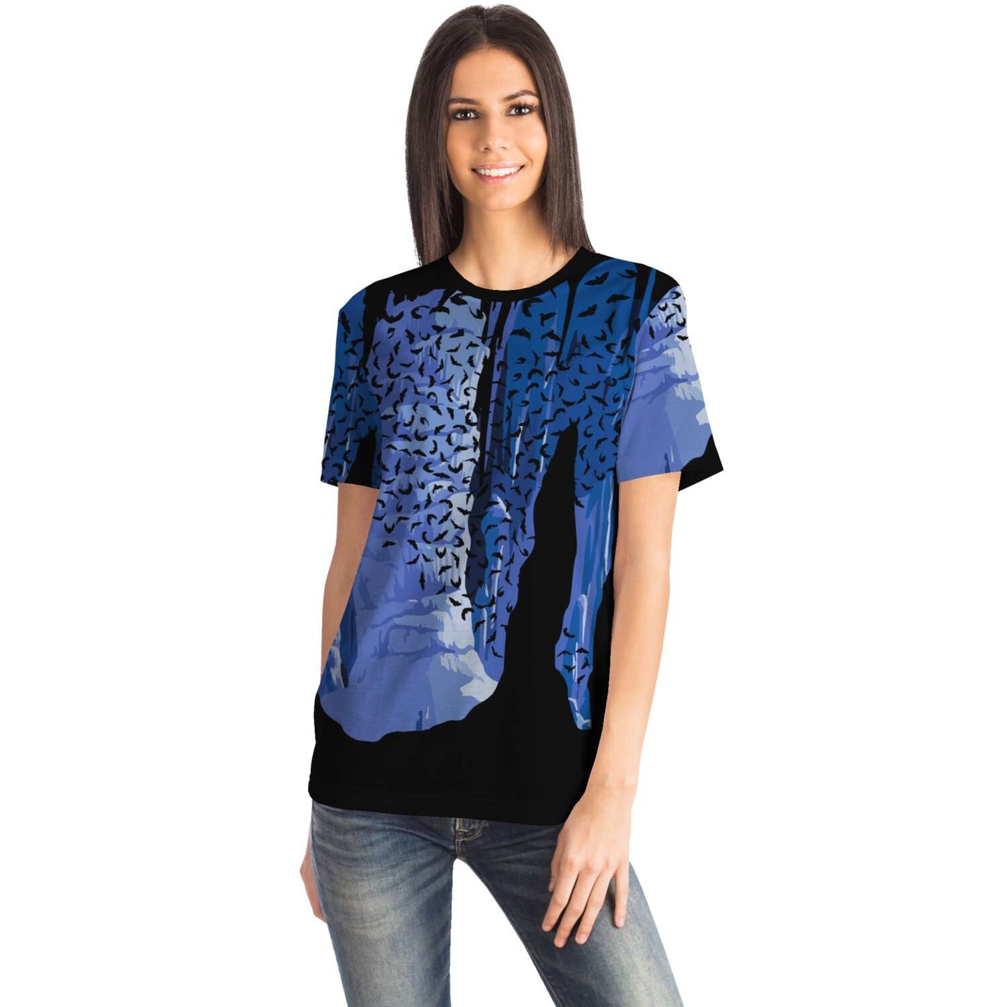 65 MCMLXV Unisex Cosplay Blue Bat Cavern Print T-Shirt - 65mcmlxv