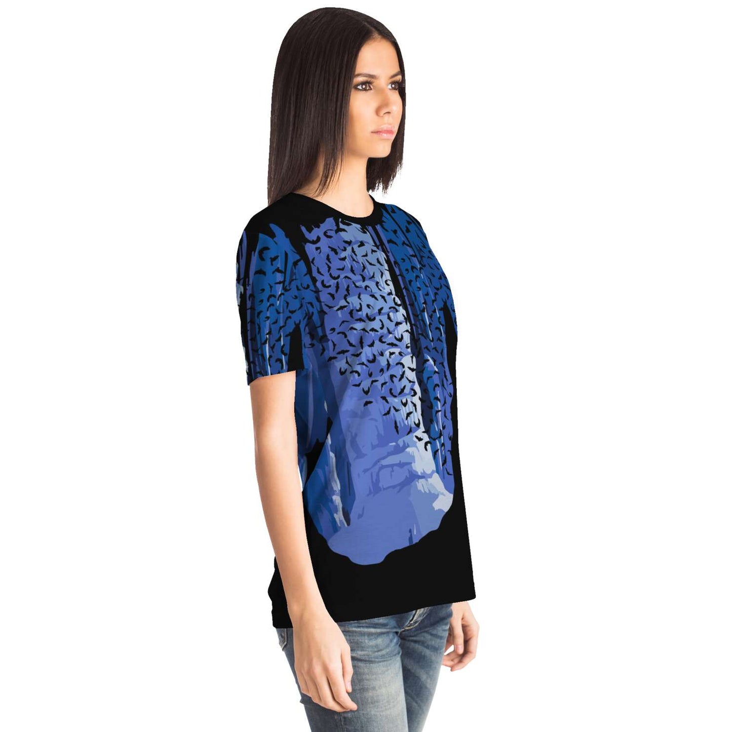 65 MCMLXV Unisex Cosplay Blue Bat Cavern Print T-Shirt - 65mcmlxv