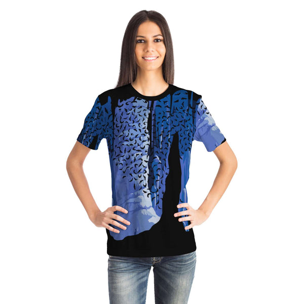 65 MCMLXV Unisex Cosplay Blue Bat Cavern Print T-Shirt - 65mcmlxv