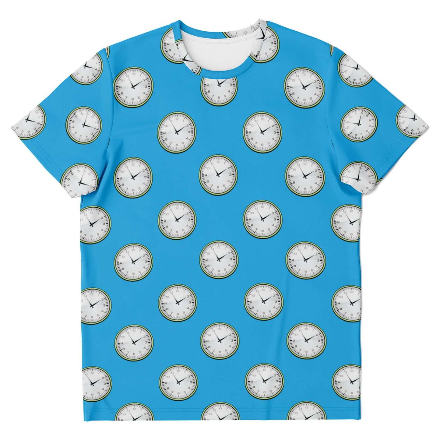 65 MCMLXV Unisex Cosplay Blue Clocks Print T-Shirt - 65mcmlxv